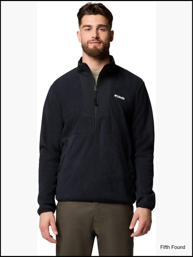 Half Zip Fleece Pullover Jacket Men's Recycled Polyester